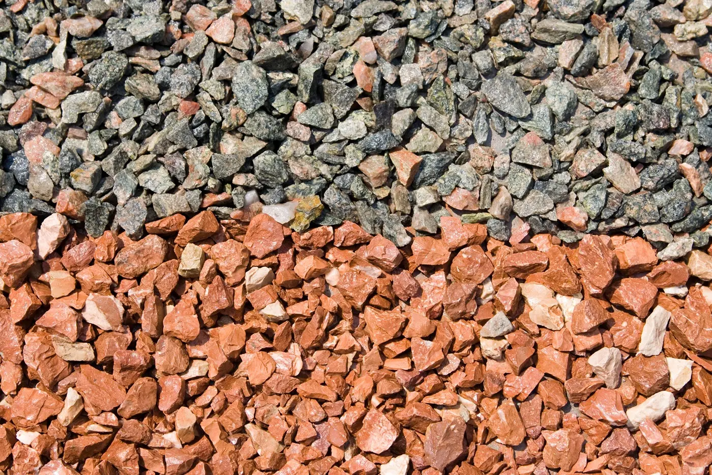 Natural stone and planting materials selected for a landscape project