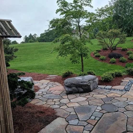 Custom fire pit and outdoor entertaining area